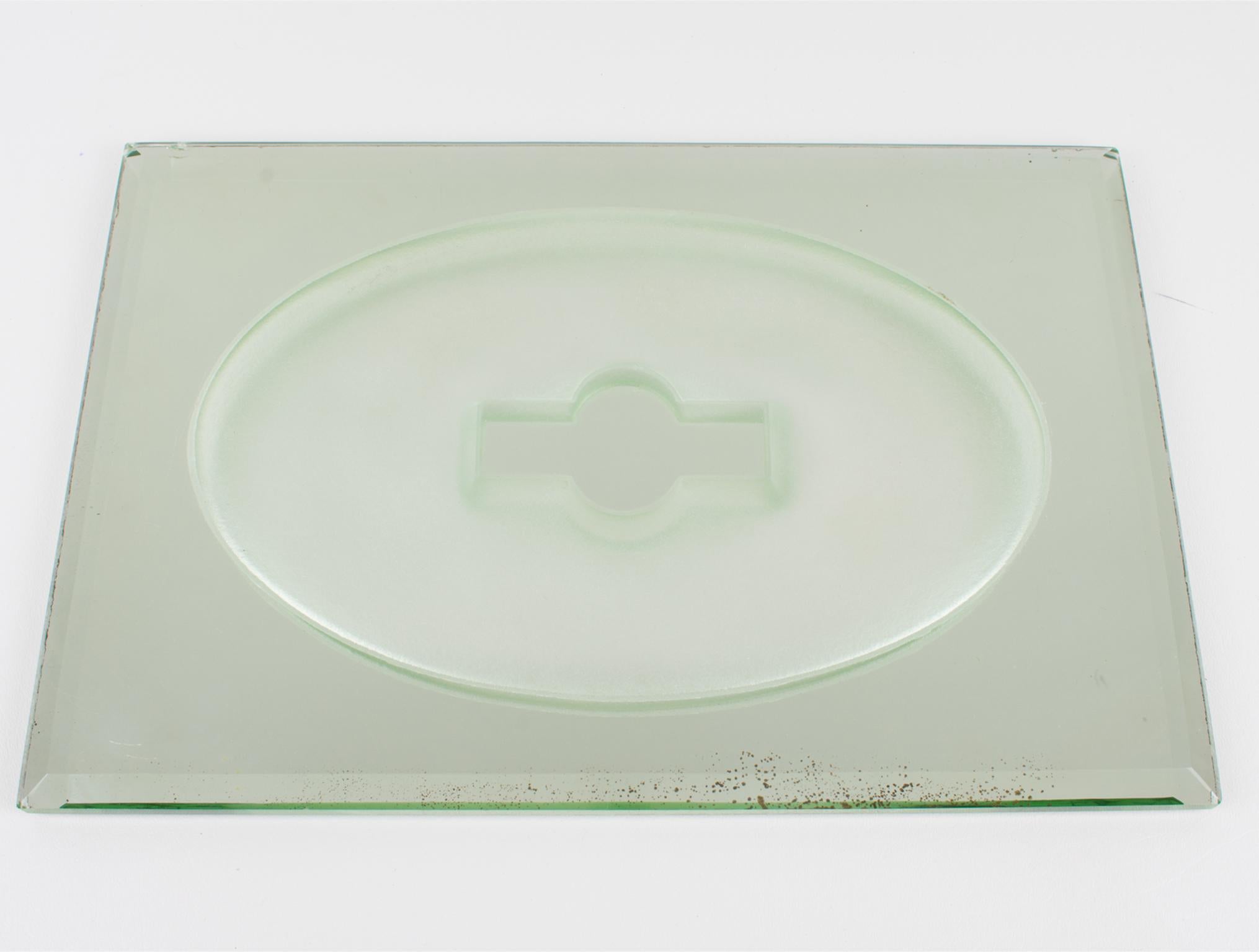 Jean Luce Art Deco Mirrored Glass Tray Platter Centerpiece, 1930s 2