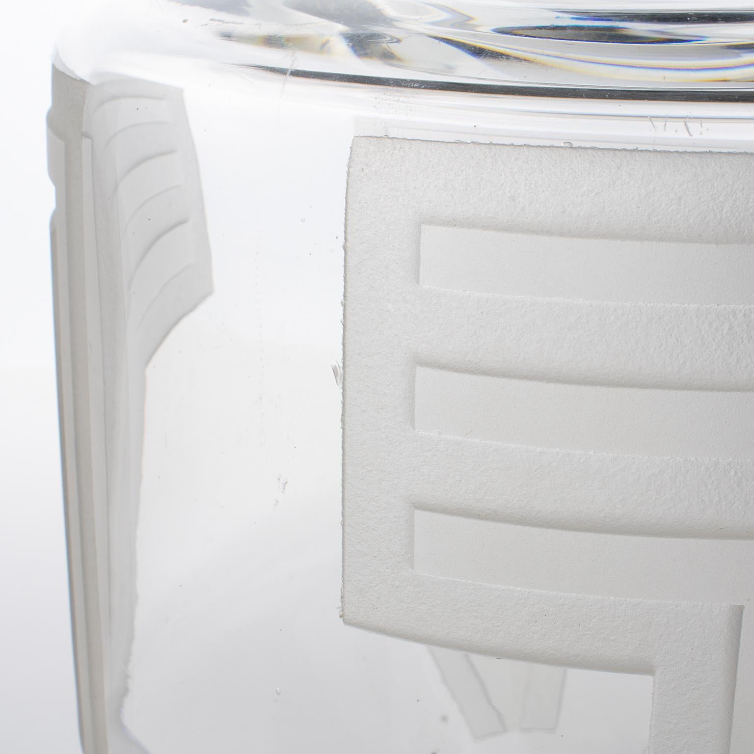Vase art déco géométrique gravé à l'acide Jean Luce 7