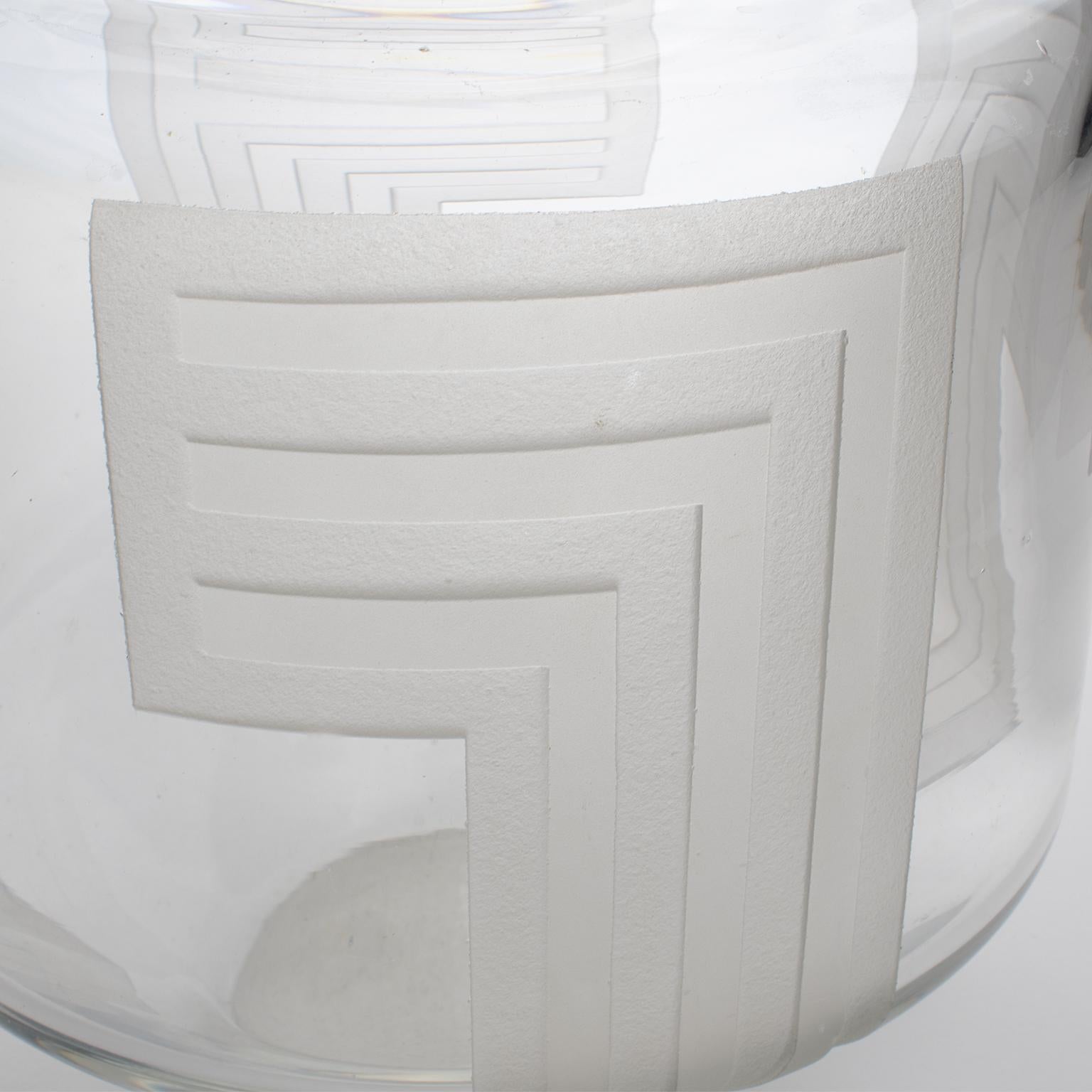 Vase art déco géométrique gravé à l'acide Jean Luce 8