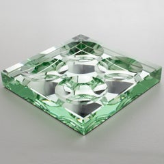 Jean Luce Art Deco Mirrored Glass Catchall Vide Poche Centerpiece, France 1940s