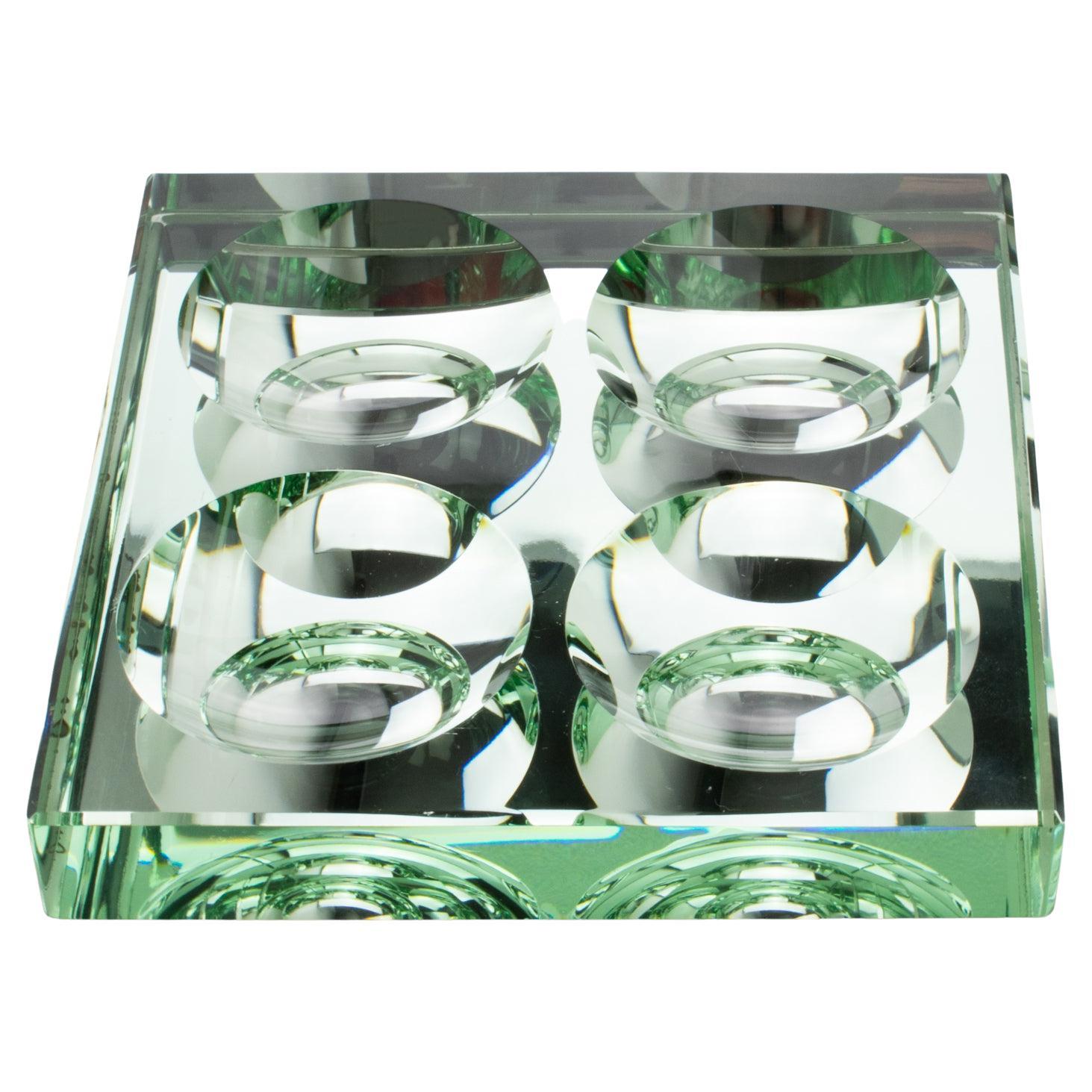 Jean Luce Art Deco Mirrored Glass Catchall Desk Tidy Centrepiece, France 1940s