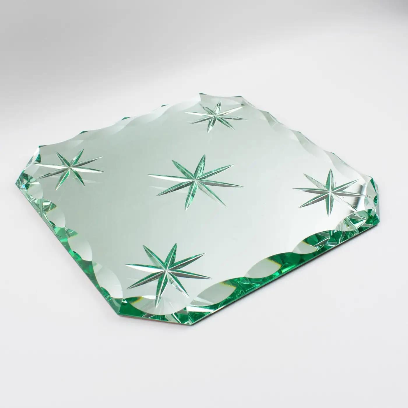Jean Luce Art Deco Mirrored Glass Tray, Platter or Centerpiece, 1930s For Sale 6