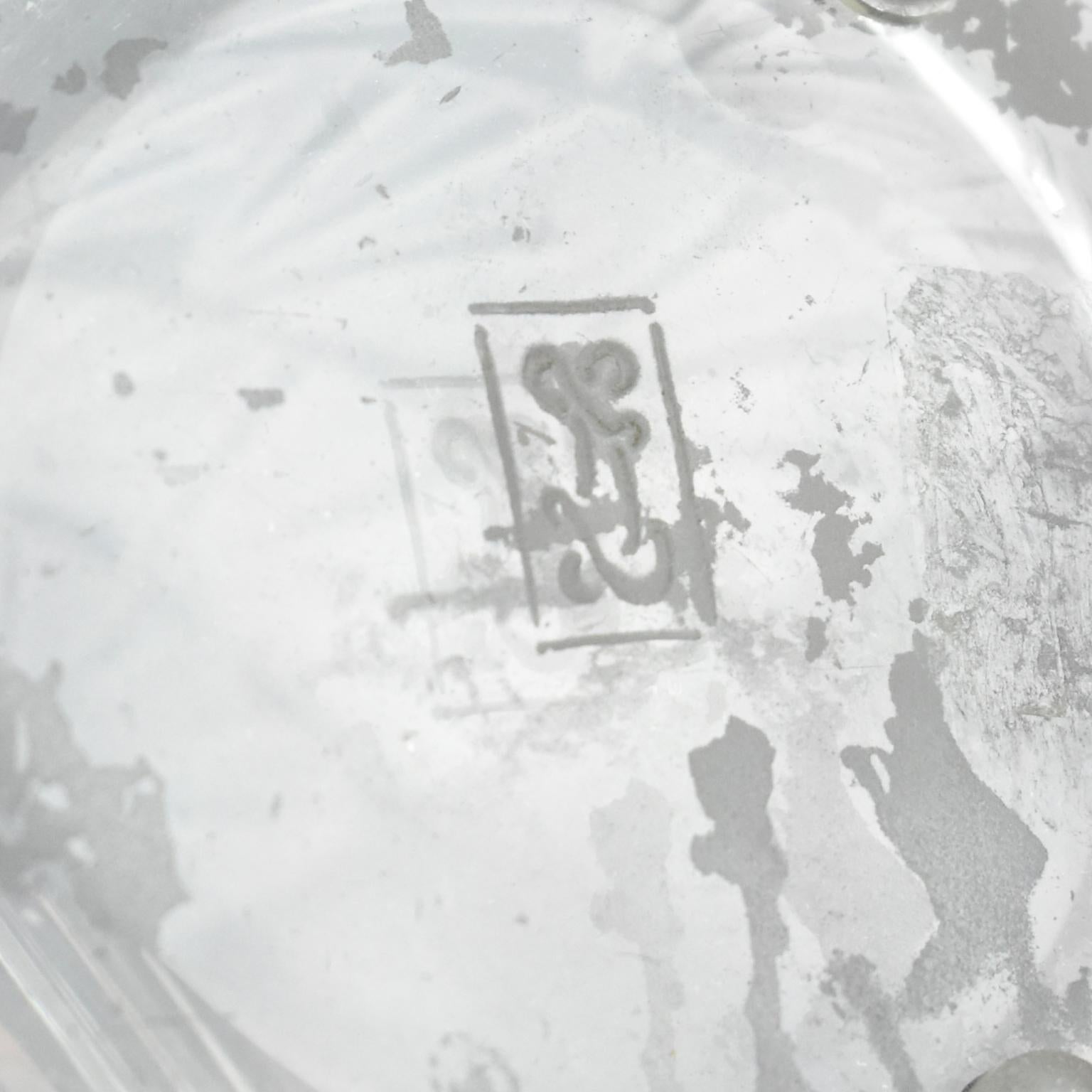 Metà XX secolo Vaso in vetro artistico geometrico Jean Luce Art Deco in vendita