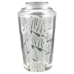 Jean Luce Art Deco Geometric ArtGlass Vase, circa 1930
