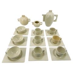 Jean Luce Cream Earthenware Coffee and Tea Set Rectangle Created in France 1932