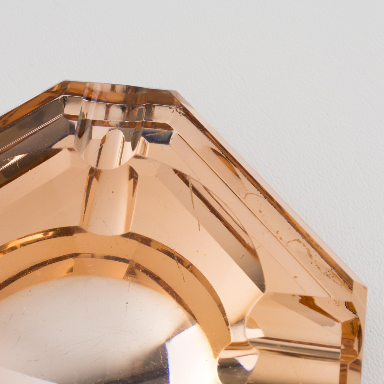Jean Luce French Art Deco Copper Mirror Glass Ashtray Desk Tidy 6