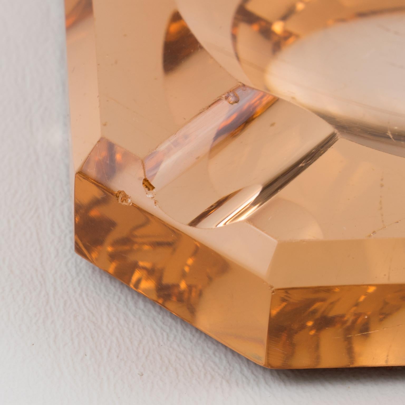 Jean Luce French Art Deco Copper Mirror Glass Ashtray Desk Tidy 4