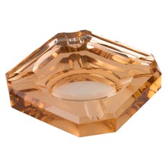 Jean Luce French Art Deco Copper Mirror Glass Ashtray Desk Tidy