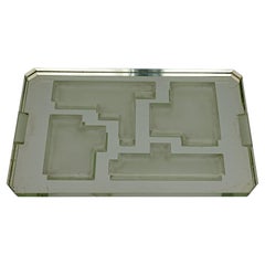 Jean Luce Modernist Large Center Piece Tray Thiks Glass, 1930s