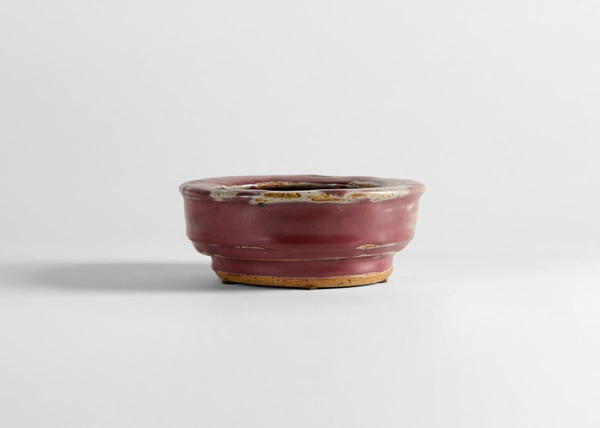 Mid-Century Modern Jean Lugassy, Red Ceramic Bowl, France, circa 1930 For Sale
