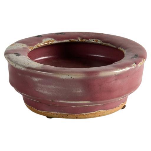 Jean Lugassy, Red Ceramic Bowl, France, circa 1930 For Sale