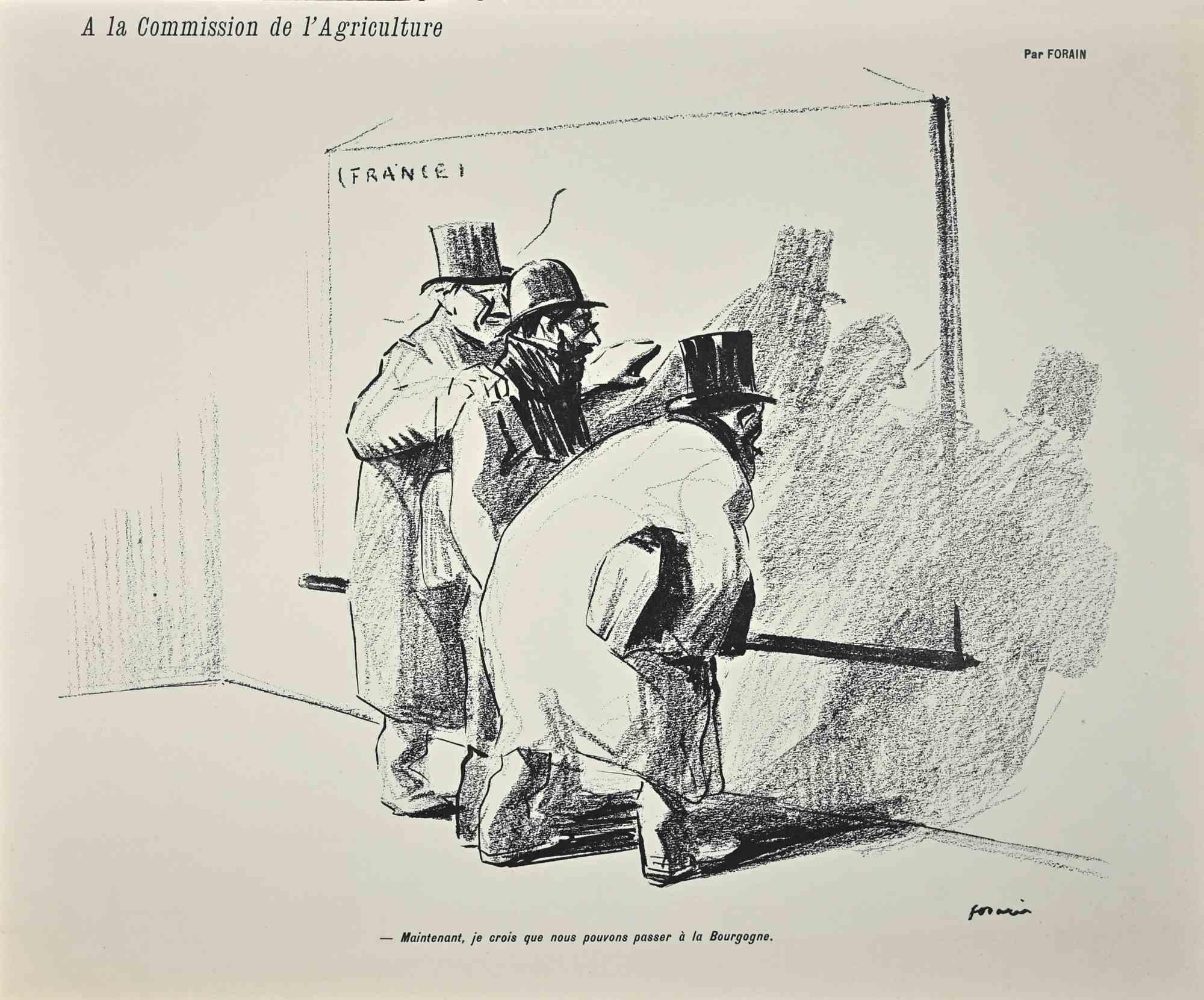 Agricolture – Originallithographie von Jean-Luis Forain – Landwirtschaft – frühes 20. Jahrhundert