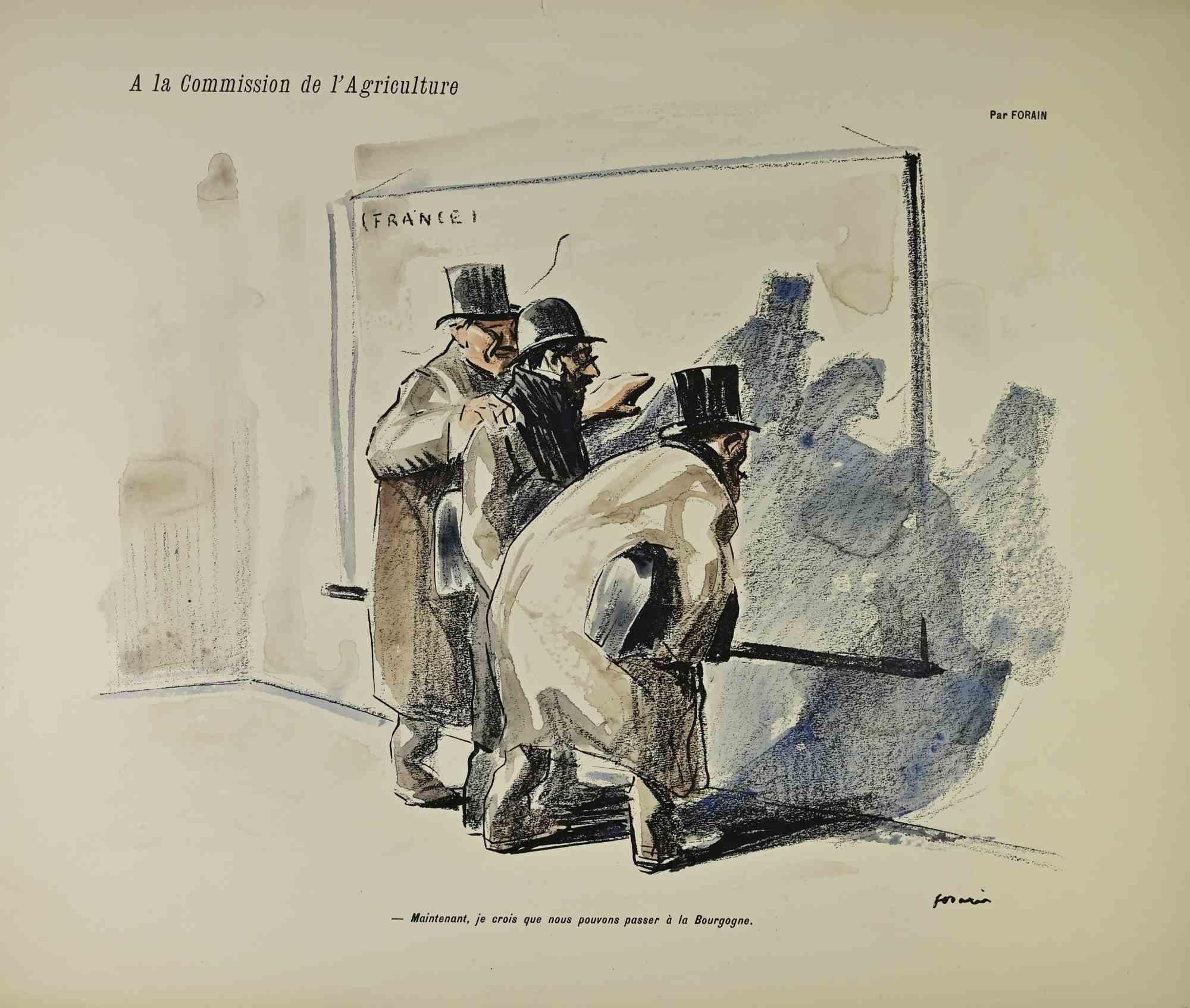 Committee on Agriculture – Lithographie von Jean-Luis Forain, Ausschuss für Landwirtschaft, spätes 19. Jahrhundert