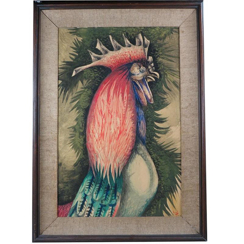 Jean Lurçat  Animal Painting - Bestiaire le Coq