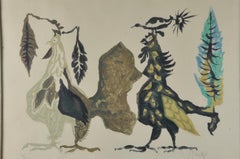 Jean Lurçat, Signed and Numbered Lithograph, the Two Roosters
