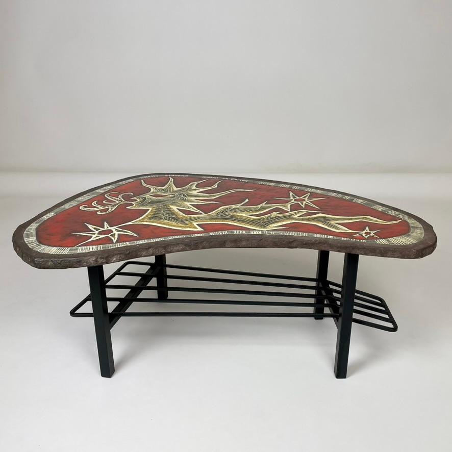 Jean Lurçat Attributed Free Form Coffee Table circa 1950, France. For Sale 4
