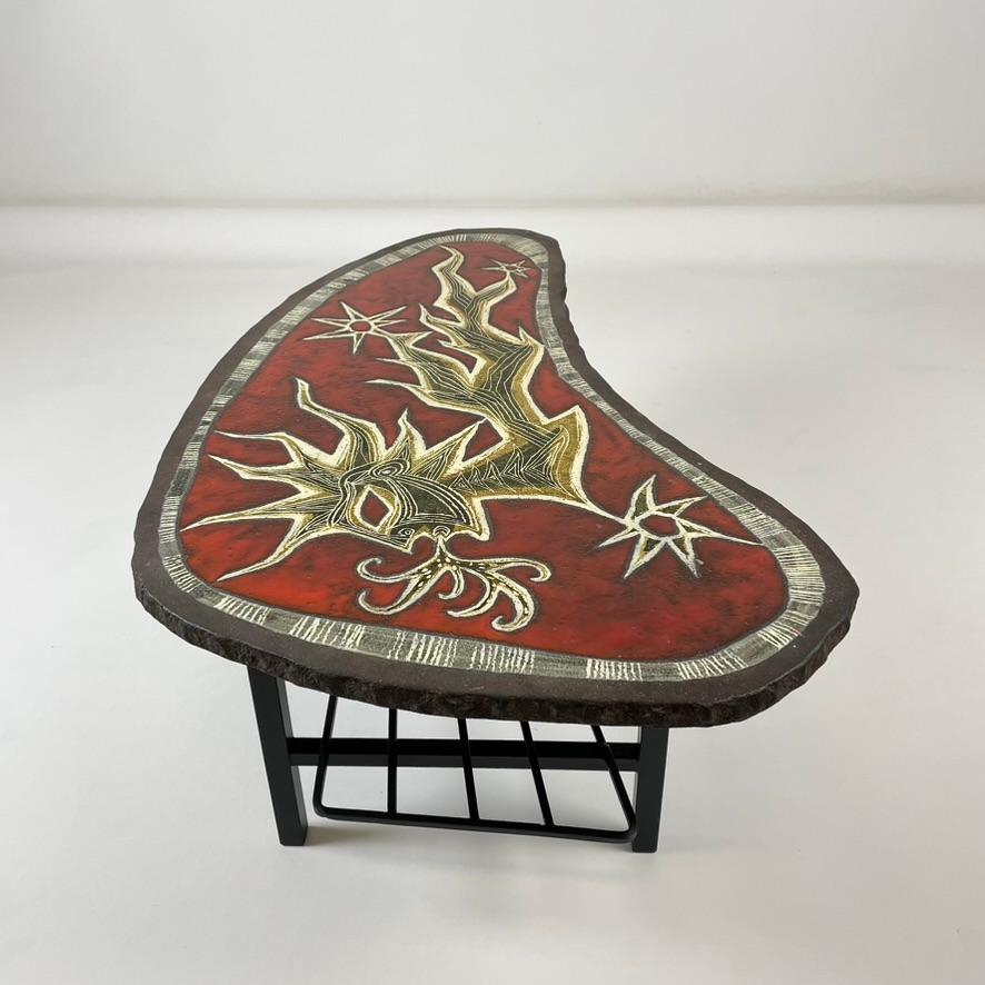 French Jean Lurçat Attributed Free Form Coffee Table circa 1950, France. For Sale