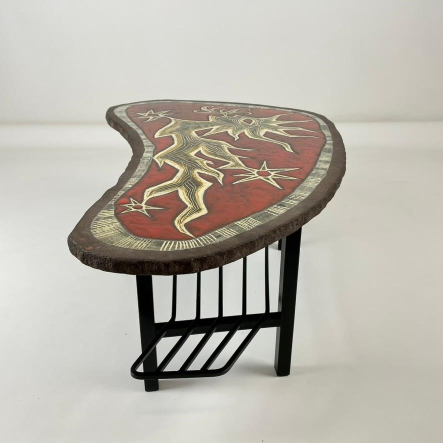 Jean Lurçat Attributed Free Form Coffee Table circa 1950, France. In Good Condition For Sale In Brussels, BE