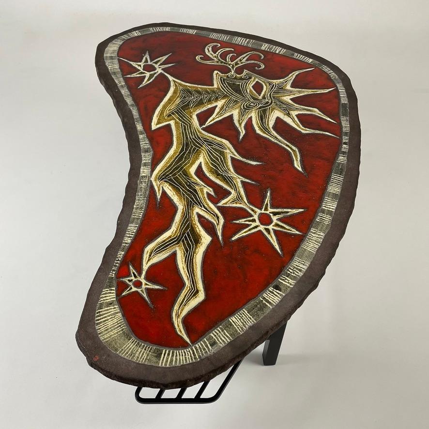 20th Century Jean Lurçat Attributed Free Form Coffee Table circa 1950, France. For Sale