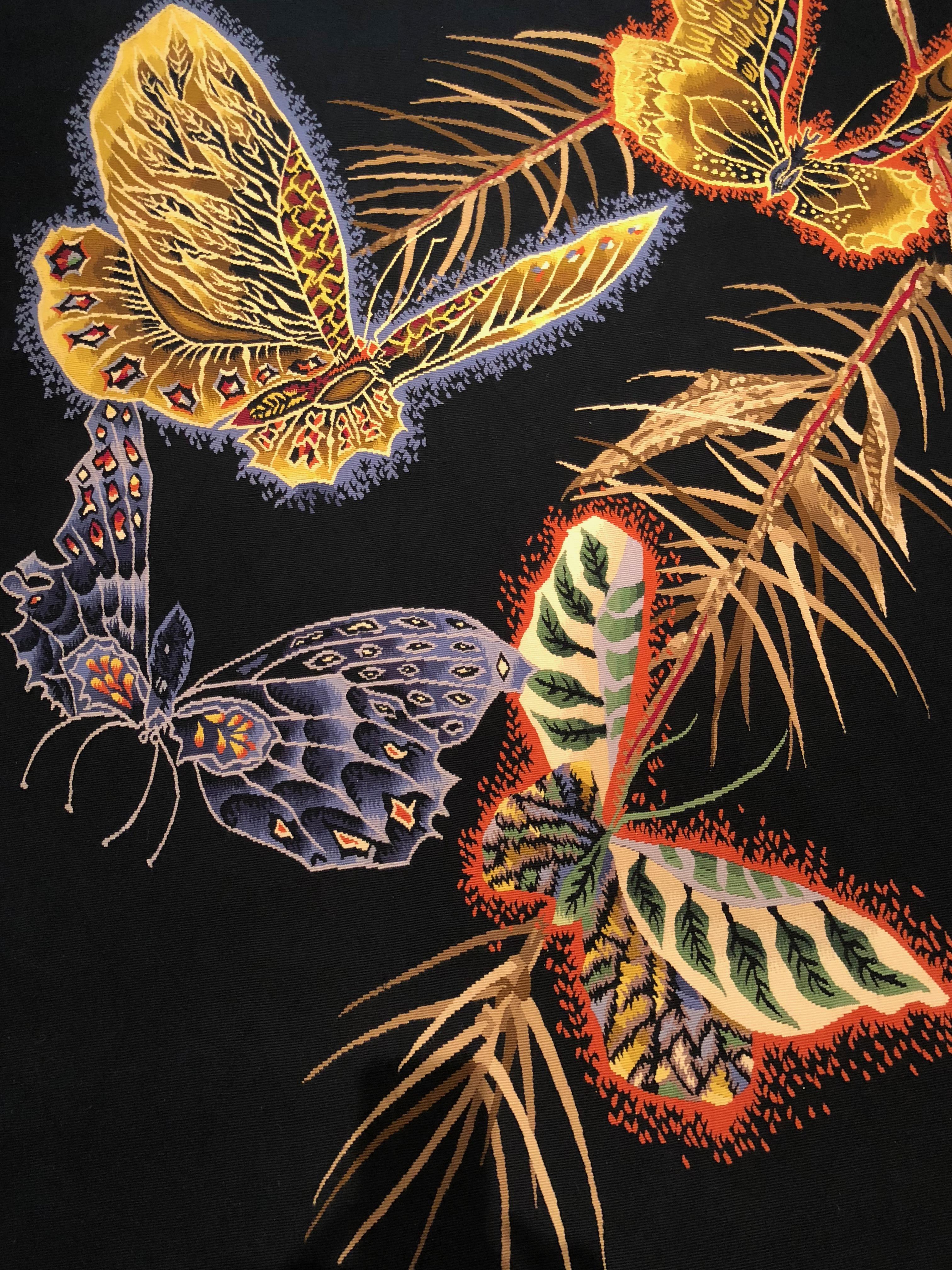 Midcentury tapestry designed by Jean Lurcat (1892-1966) and woven at Atelier Suzanne Goubely-Gatien in Aubusson, France. Handwoven in wool, it dates to circa 1956 and entitled 