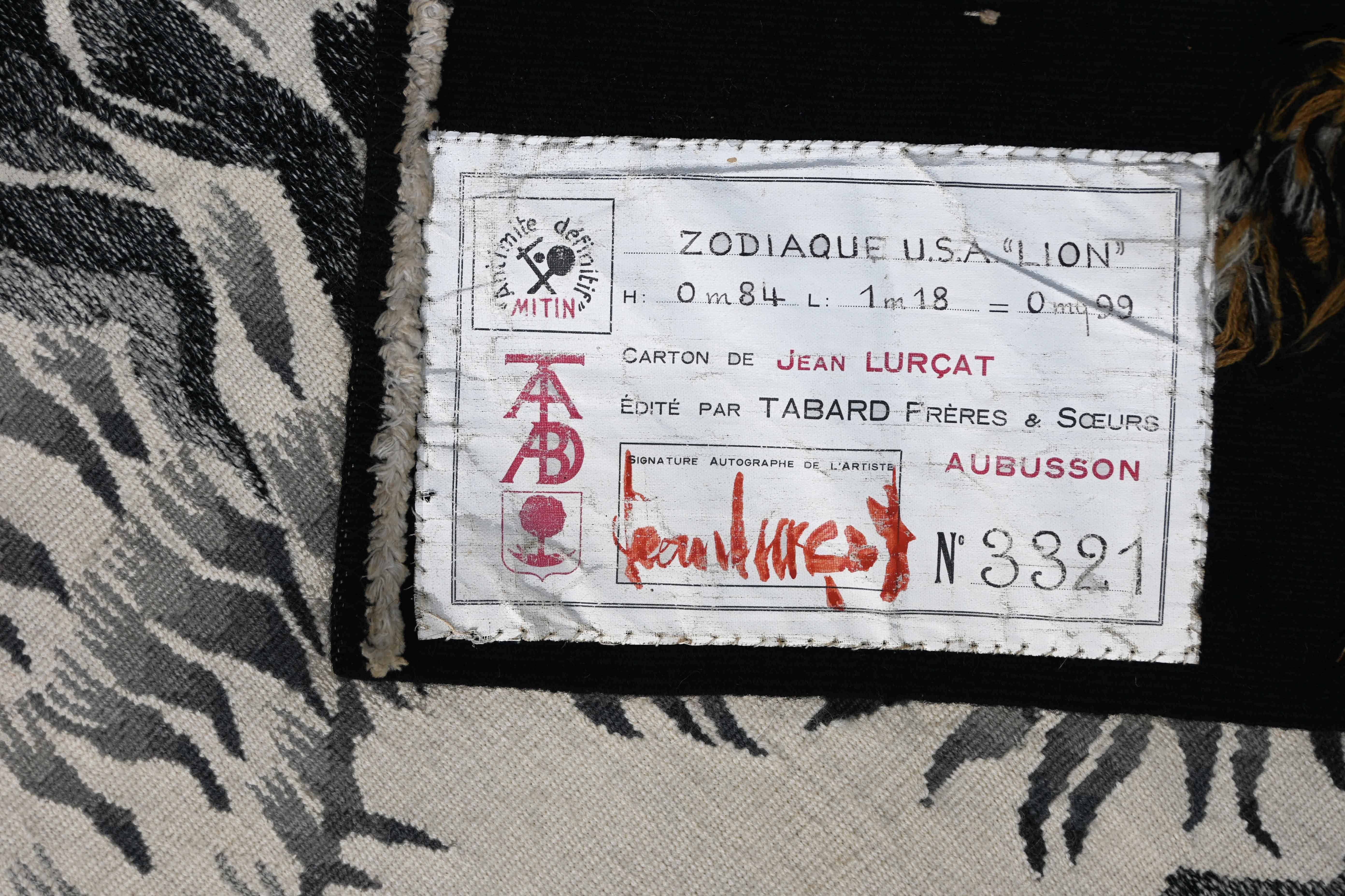 Wool Jean Lurçat, Aubusson Tapestry, Tabard Workshop - Zodiac Usa - No. 1595 For Sale
