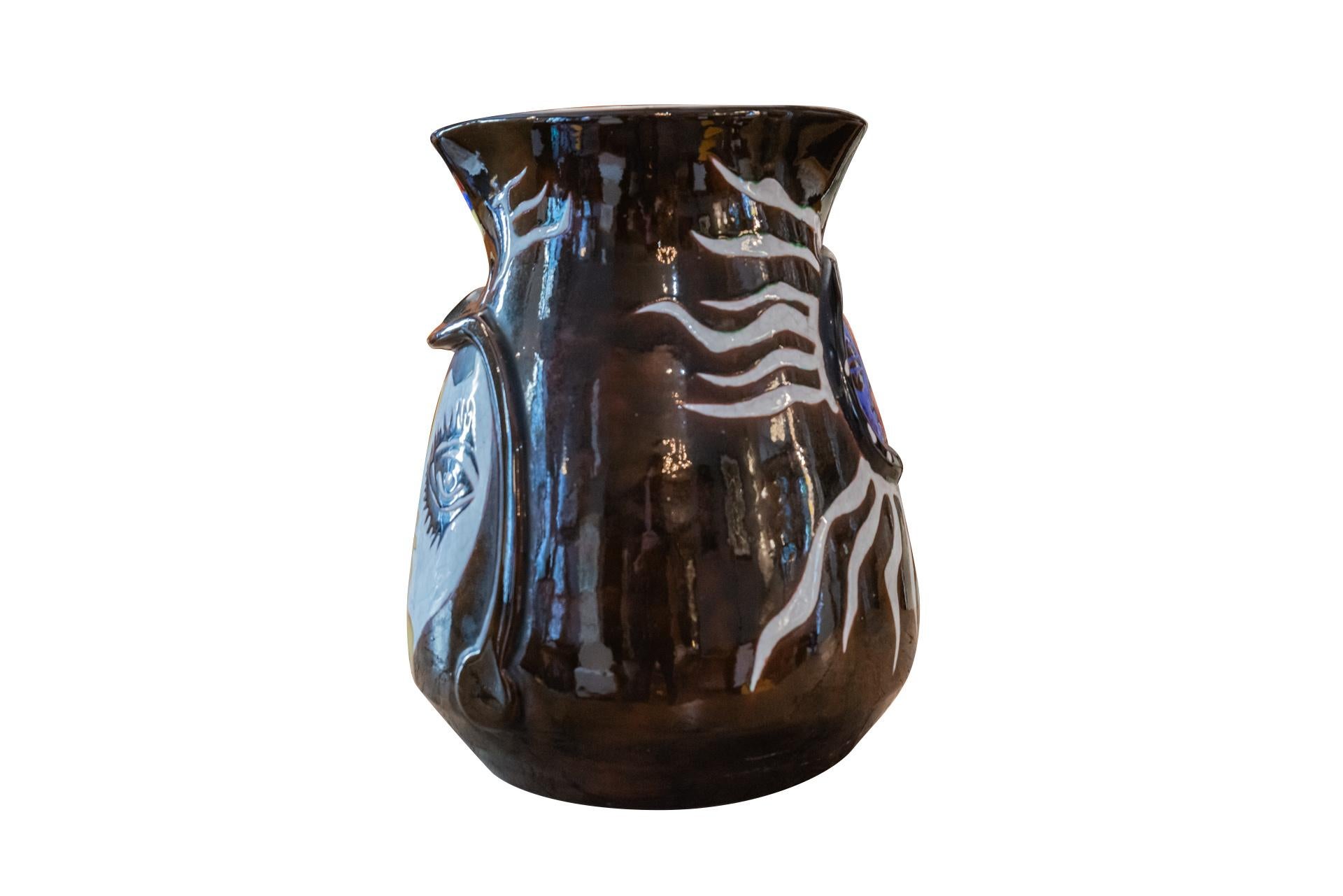 Mid-Century Modern Jean Lurçat, Big Vase, Enameled Ceramic, circa 1960, France