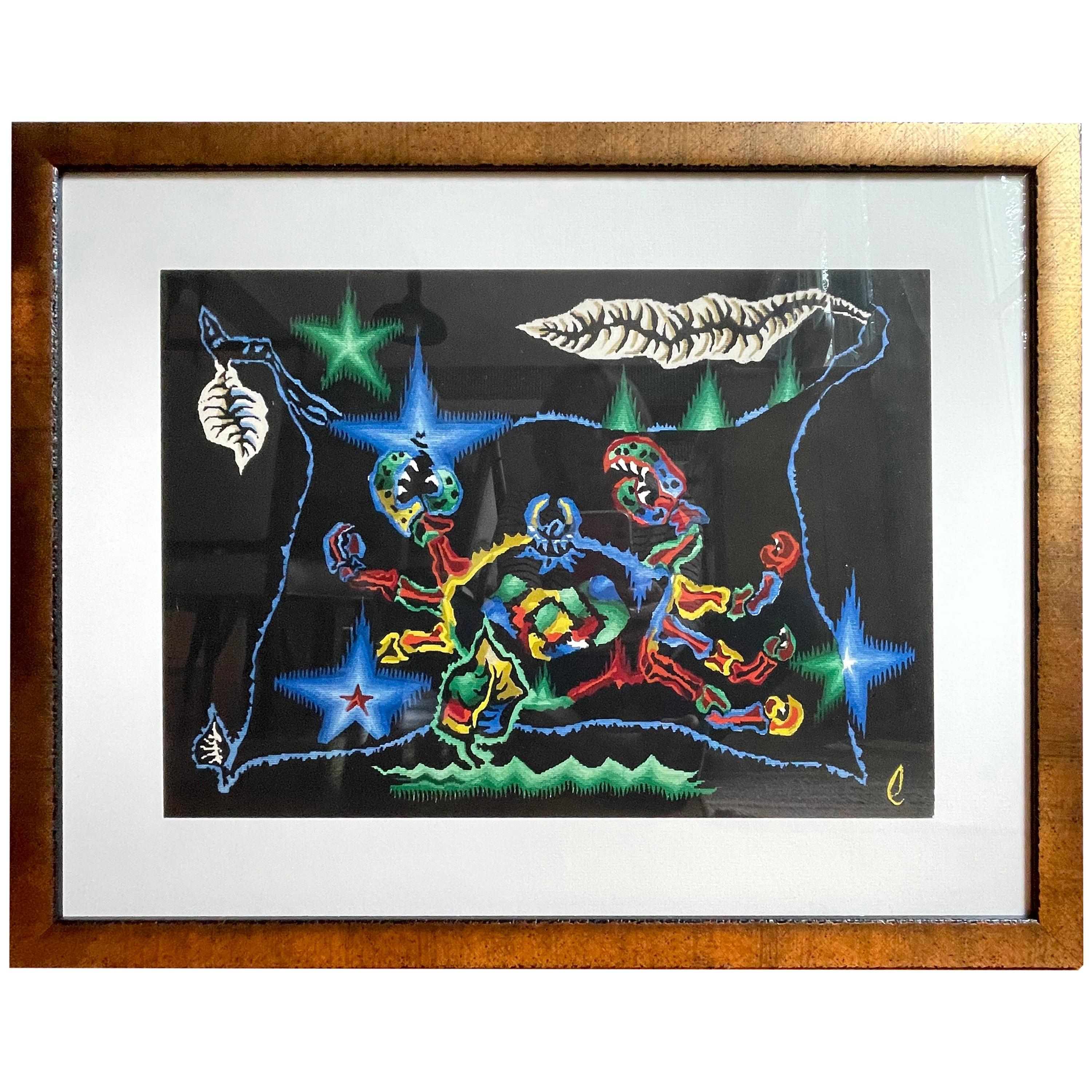 Lithographie de tapisserie du zodiaque cancer Jean Lurcat  en vente