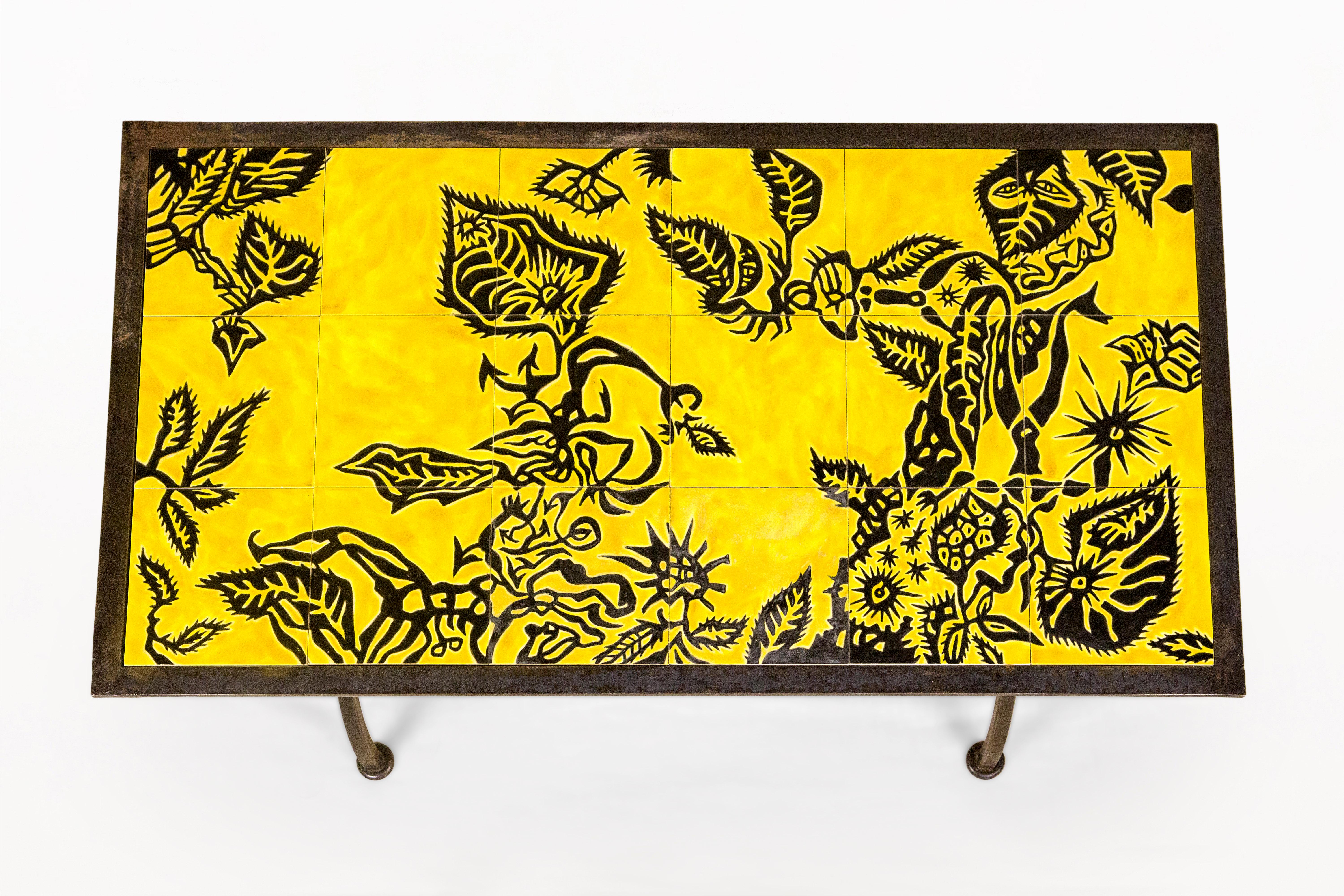 Francese Tavolino in ceramica di Jean Lurcat per Saint Vincens, CIRCA 1950, Francia in vendita