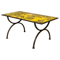 Mesa baja de cerámica Jean Lurcat para Saint Vincens, circa 1950, Francia