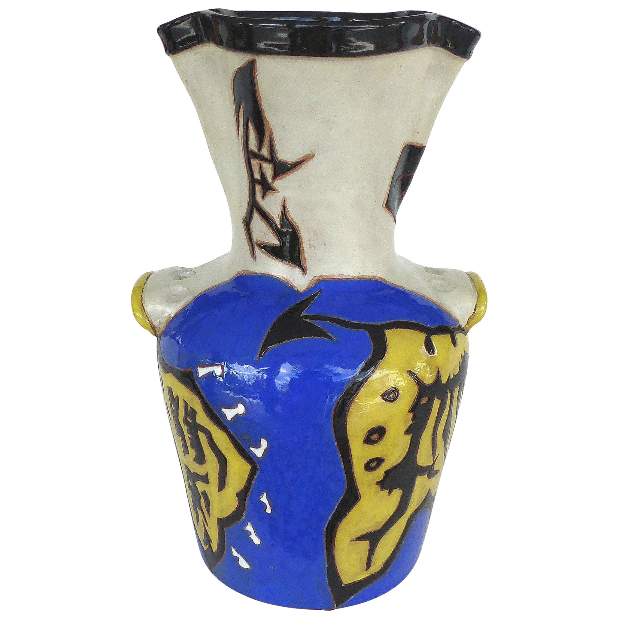 Vase en céramique française Jean Lurçat du milieu du siècle 22/50