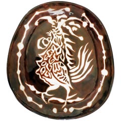Vintage Jean Lurcat Huge Ceramic Dish, 1950s