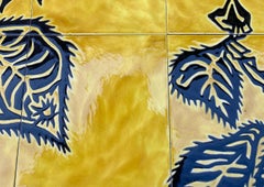 Jean Lurçat in Saint-Vincent Wrought iron coffee table ceramic tiles 1950