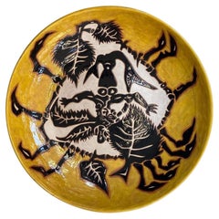 Jean Lurçat, Large Ceramic Dish, Sant Vicens, circa 1960