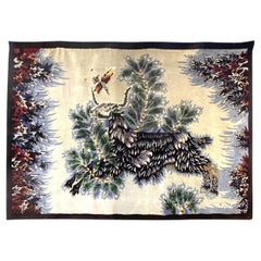 Vintage Jean Lurcat “Le Bouc Bleu” Aubusson Tapestry