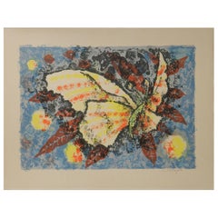 Jean Lurcat Lithograph signed Butterfly French Midcentury