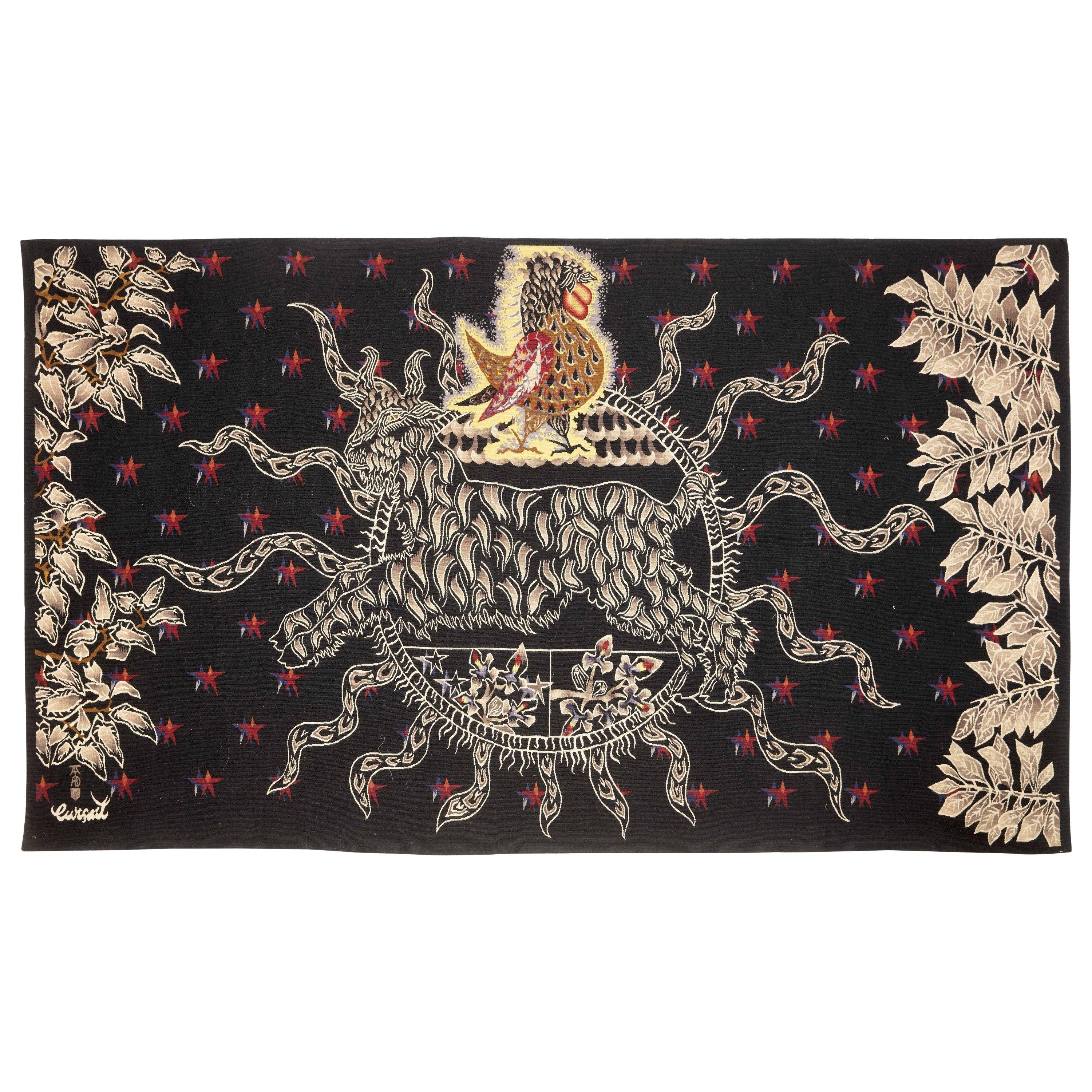 Jean Lurçat "Mitternachtssonne (Soleil De Minuit)" - Französischer Wandteppich aus Wolle