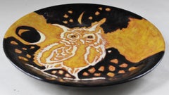 Jean Lurcat 'Owl' Unique Hand Painted Plate