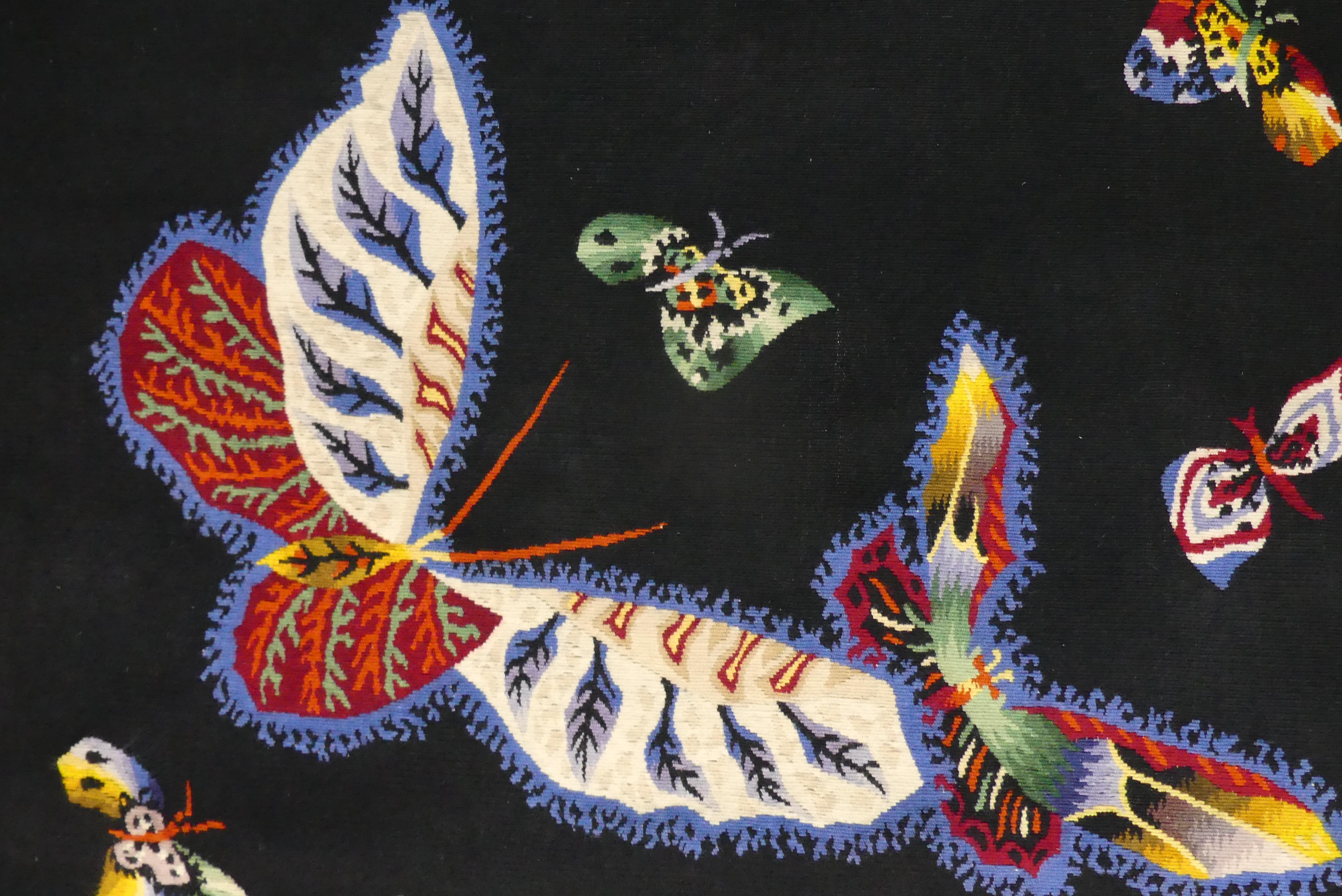 -Papillons (Butterflies) by Jean Lurcat 
-circa 1955
-Aubusson tapestry woven by the Goubely workshop
-Measures: 135 x 180 cm  

About Jean Lurcat: 

A main representative of the École de Paris, Lurcat is known as a painter, tapestry maker and