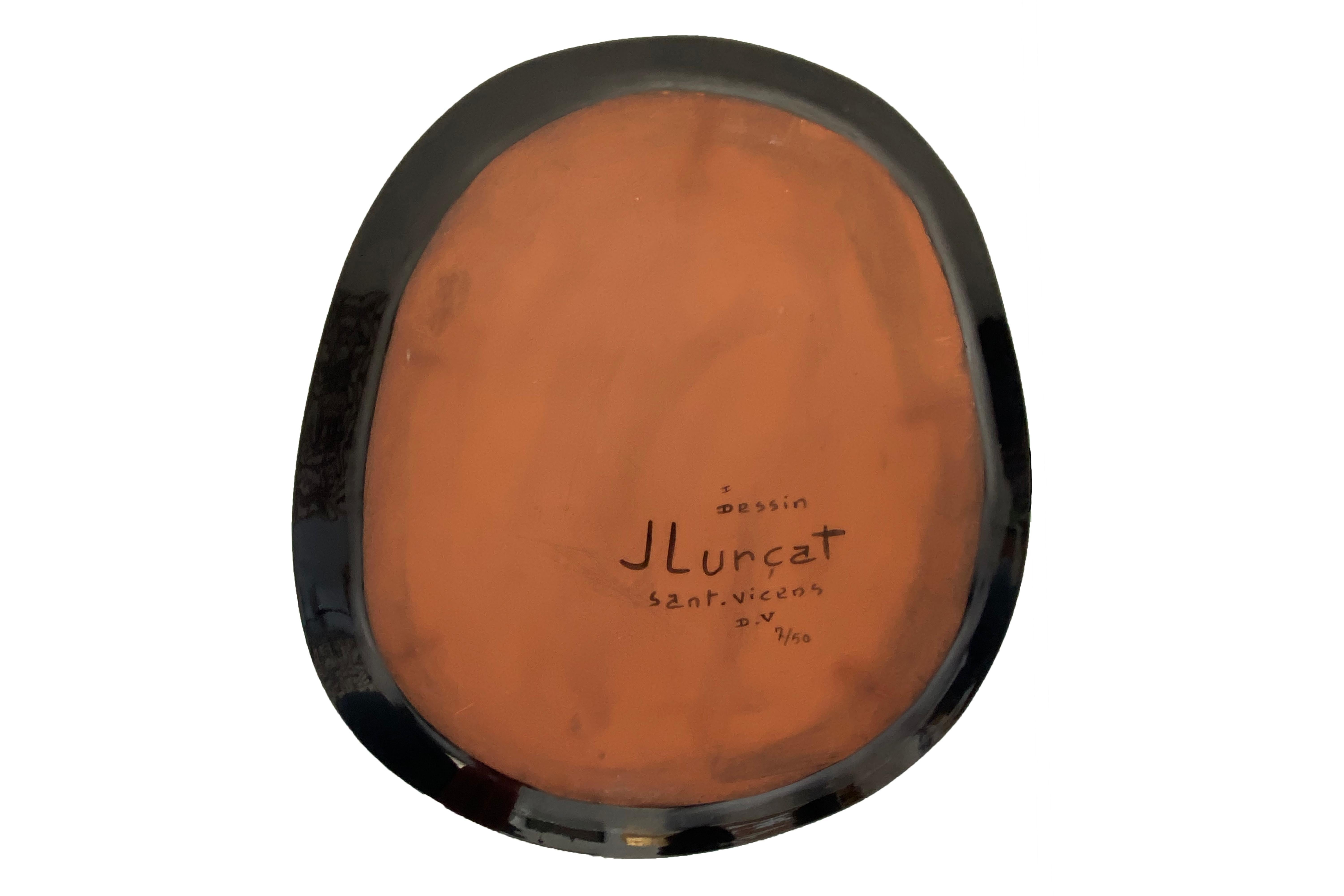 Mid-Century Modern Jean Lurçat Plate for Sant Vicens, circa 1960, France For Sale