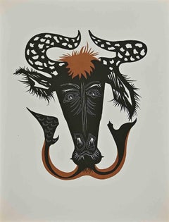 Bull - Woodcut by Jean Lurçat - 1948