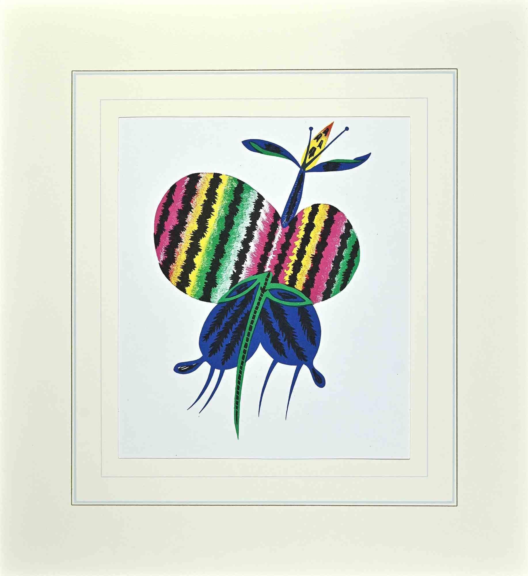 Jean Lurcat Animal Print - Butterfly - Original Lithograph By Jean Lurçat - Mid-20th Century