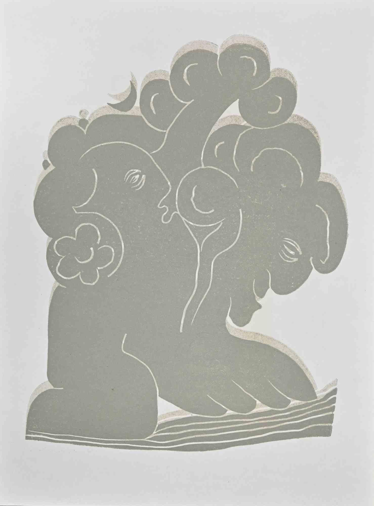 Figure -  Original Lithograph by Jean Lurçat - Mid 20th Century