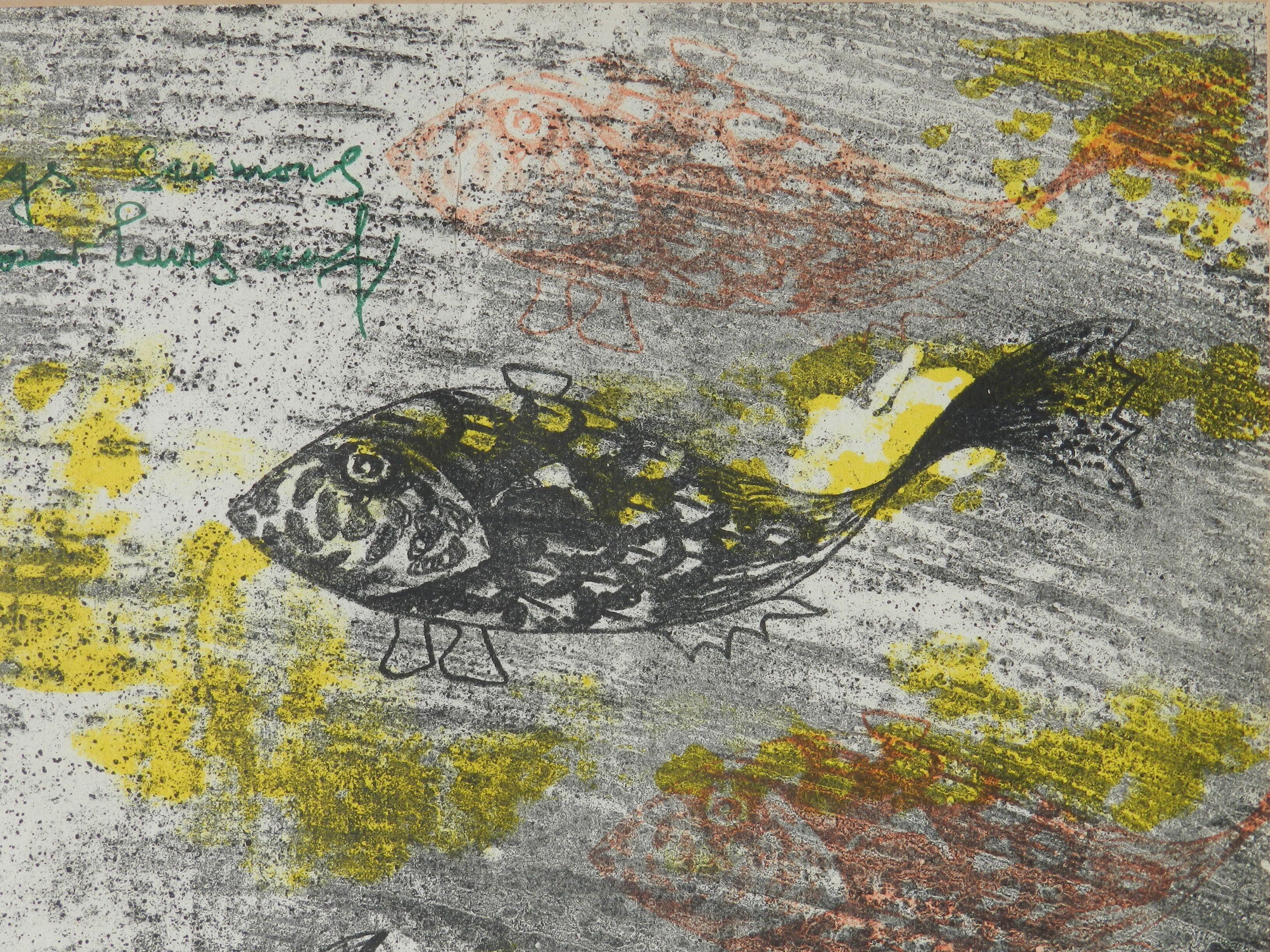 Lithographie Jean Lurcat poisson avec numéro de série 123 sur 200 vers 1950 en vente 12