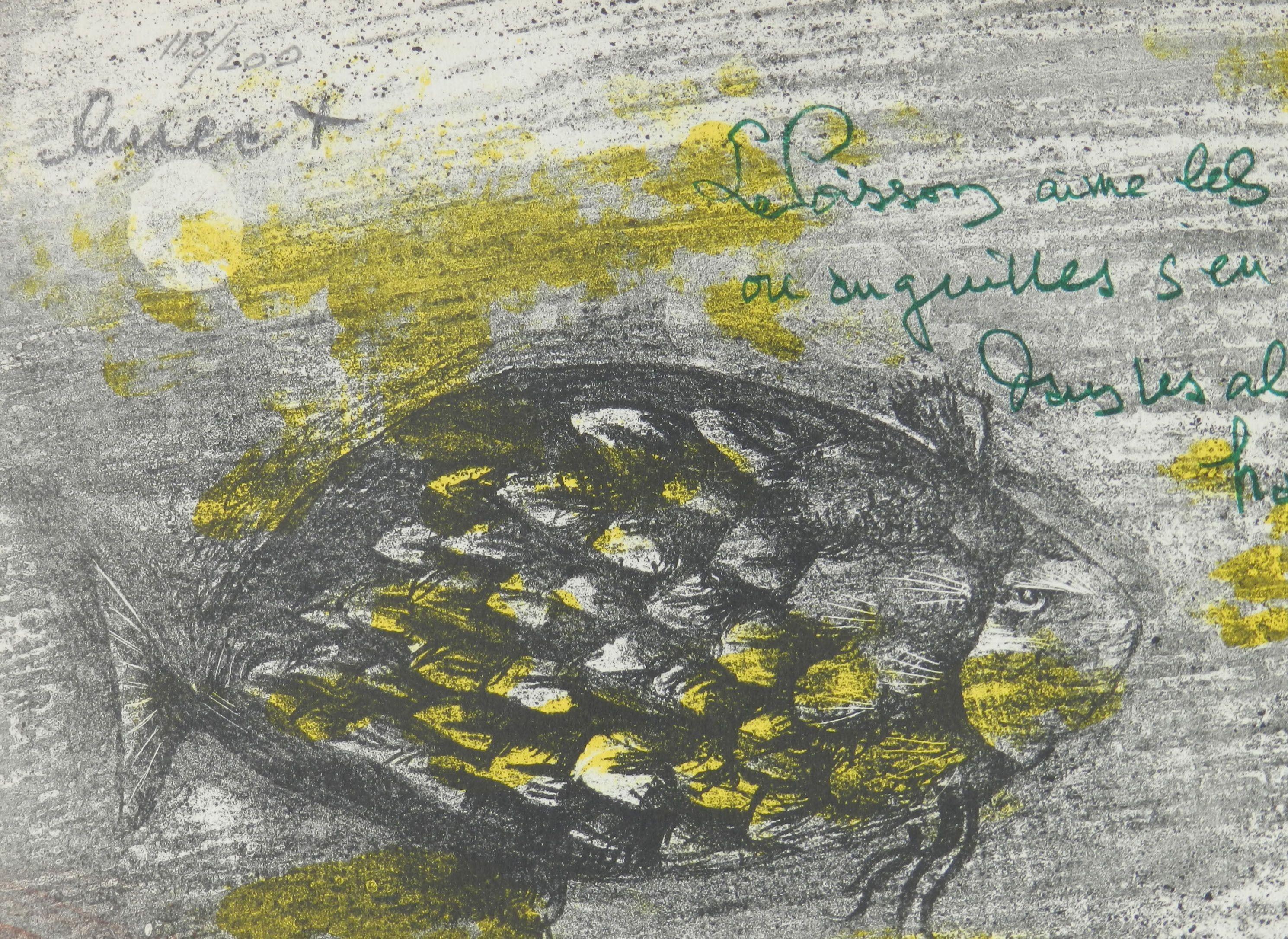 Lithographie Jean Lurcat poisson avec numéro de série 123 sur 200 vers 1950 en vente 3