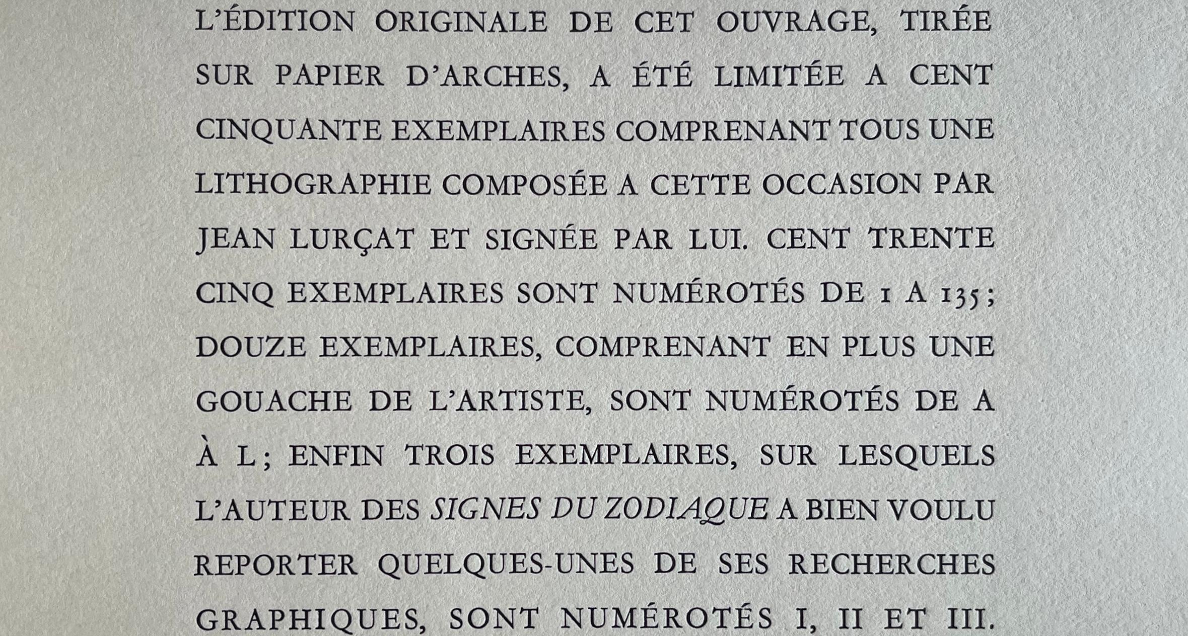 La Balance (Libra), Les Signes du zodiaque, Jean Lurçat For Sale 2
