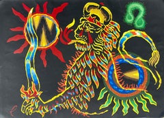 Vintage Le Lion (Leo), Les Signes du zodiaque, Jean Lurçat