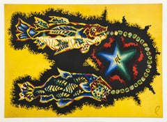 lithographie - Les signes du zodiaque : les Poissons