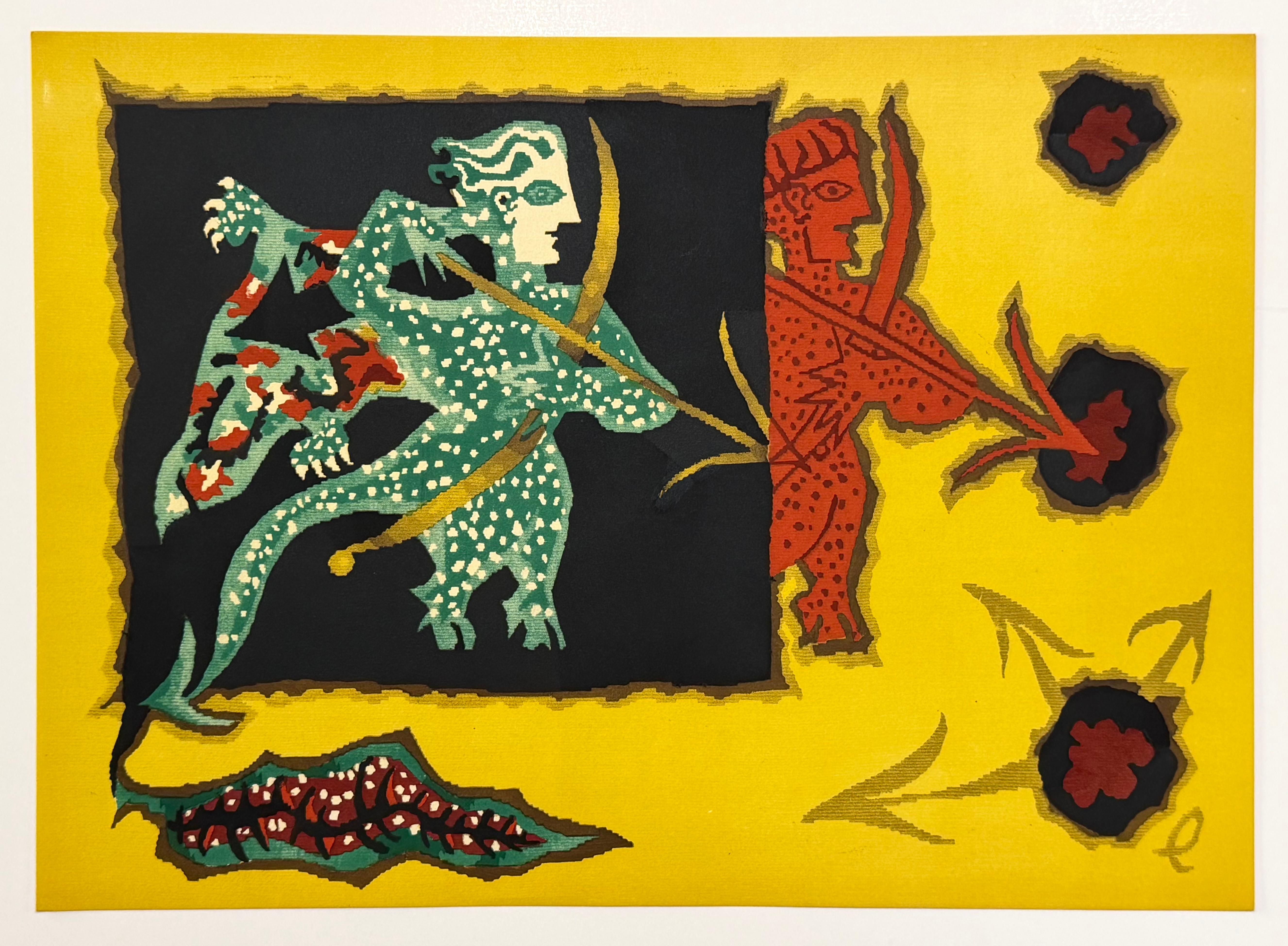 Lithografie – Tierkreiszeichen: Schütze – Print von Jean Lurcat