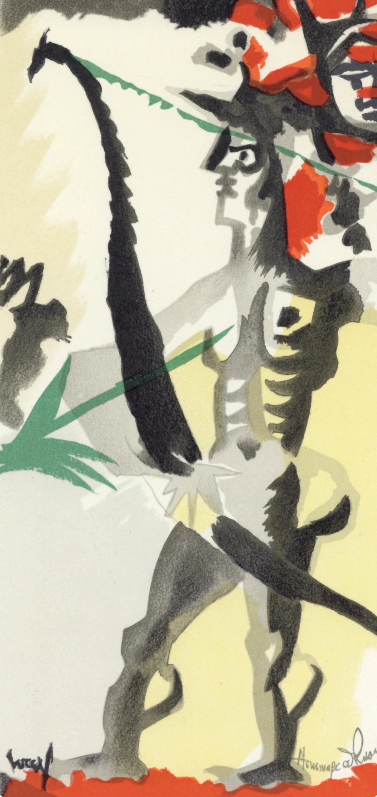 Lurçat, Composition, Lettre à mon peintre Raoul Dufy (after) - Beige Figurative Print by Jean Lurcat