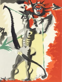 Vintage Lurçat, Composition, Lettre à mon peintre Raoul Dufy (after)